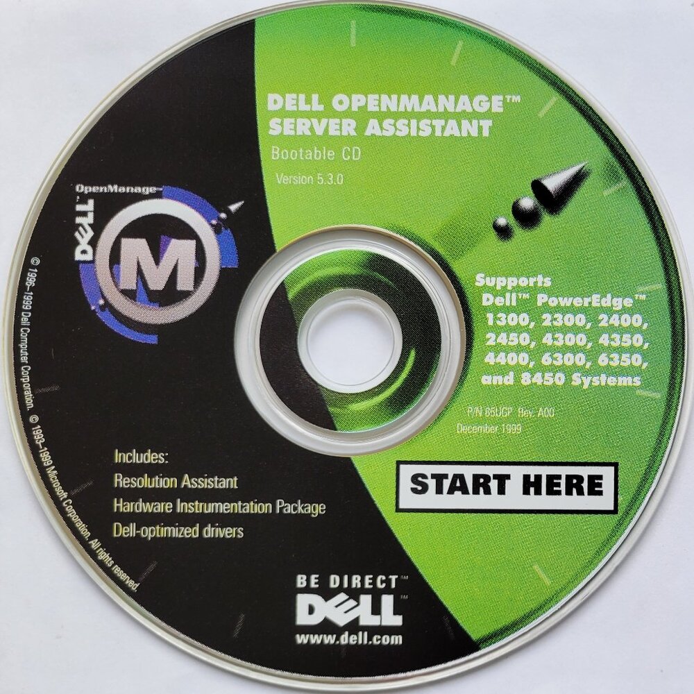 Vintage - Dell OpenManage Server Assistant Bootable CD Version 5.3.0, 1999
